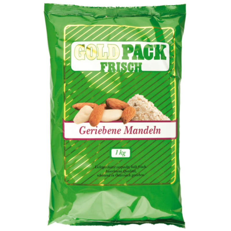 Goldpack Mandeln frisch gerieben 1 kg feine Mandelraspeln für Backen und Desserts